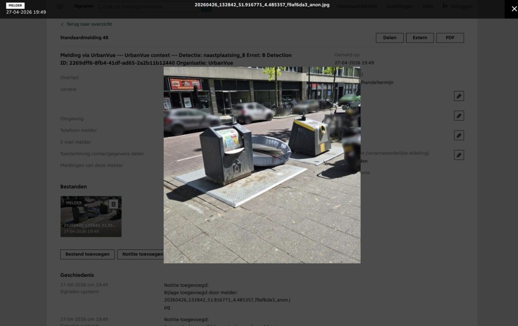 Signalen ticket Standaardmelding 48 met alle metadata