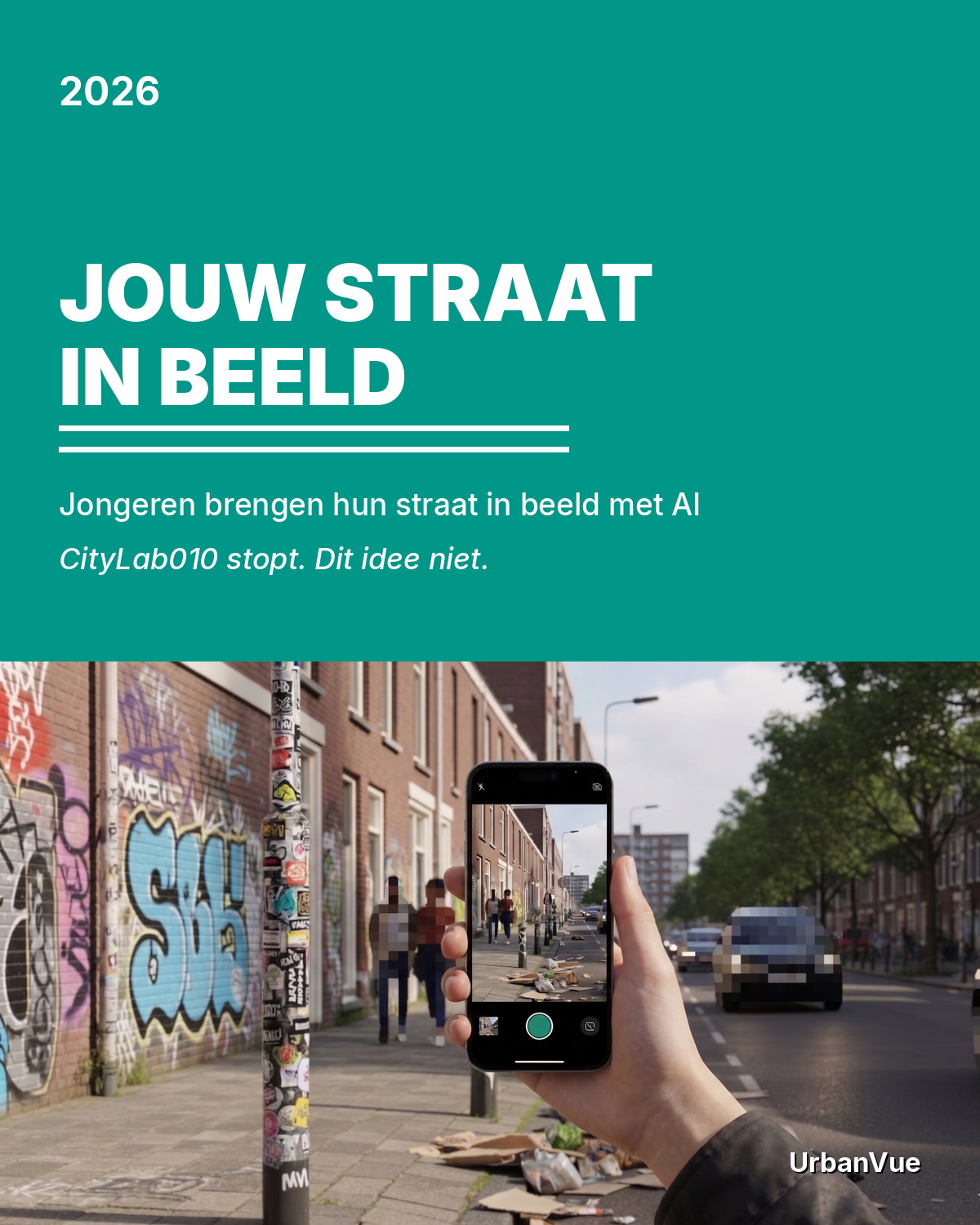 Coverblad van het initiatief Jouw Straat in Beeld: jongeren brengen hun straat in beeld met AI